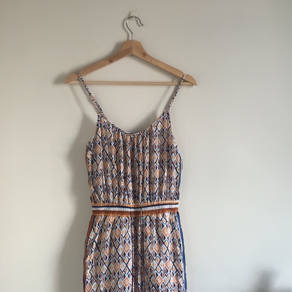 Forever 21 Pants - Forever 21-Contemporary Collection - Orange & Blue Patterned Jumpsuit